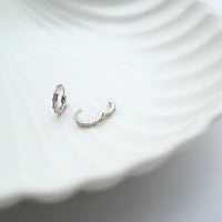 Curious Curator Imogen 925 Sterling Silver Huggie Earrings